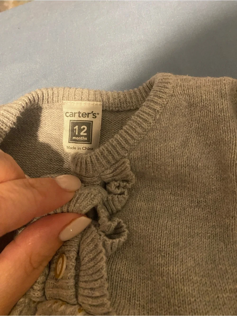 Carter's Gray Knit Dress with Gold Patterned Skirt